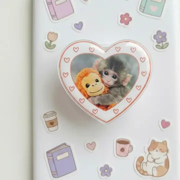 Baby Monkey Heart Kawaii Animal Cozy Kindle Sweet MagSafe Phone Grip