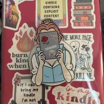 Girl Kindle Reading on a Kindle Bookish Book Lover Phone Grip