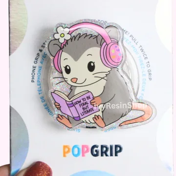 Opossum Feral Reader Kindle Bookish Book Lover Magnetic Phone Grip