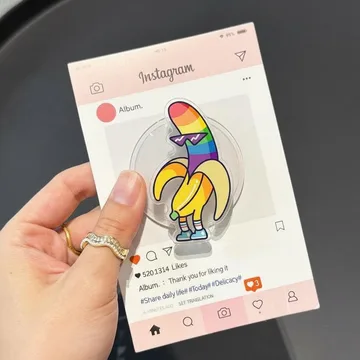 Funny Rainbow Banana Peeling Fruit with Sunglasses Cool Phone Grip