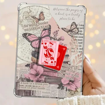 Queen of Books Red Heart Cards Romantic Love Kindle Phone Grip