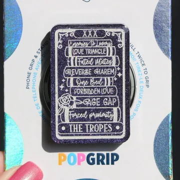 Romance Book Tropes Tarot Card Dark Purple Book Celestial Phone Grip