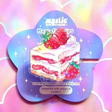 Strawberry Shortcake with Ring Magnetic Cute Trendy Phone Grip