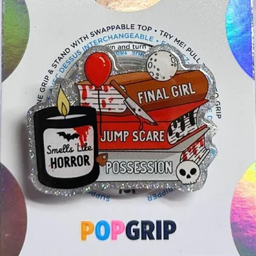 Horror Bookstack Kindle Bookish Book Lover Magnetic Phone Grip