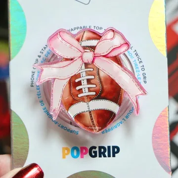 Coquette Pink Bow Football Popgrip Ribbon Hockey Baseball Phone Grip