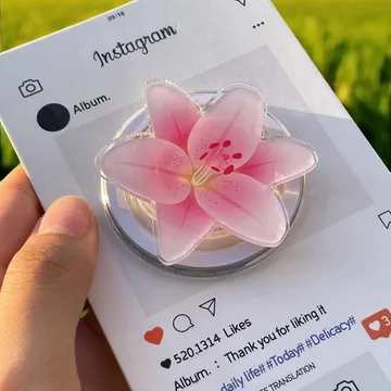 Petal Pink Floral Pop for Everyday Use Magnetic Cute Phone Grip