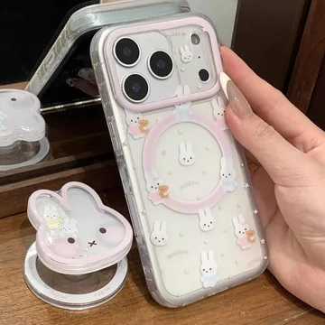 Pink Bunny Frog Hedgehog Magnetic Cute Trendy Stylish Phone Grip