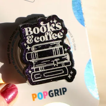 Bookish Iridescent Purple Shimmer Books Coffee Kindle Phone Grip