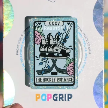 Hockey Romance Tarot Kindle Blue Glitter Bookish Book Lover Phone Grip