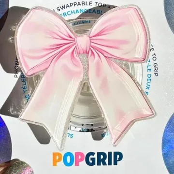 Pink Bow Kindle Spooky Halloween Glitter Coquette Kindle Phone Grip