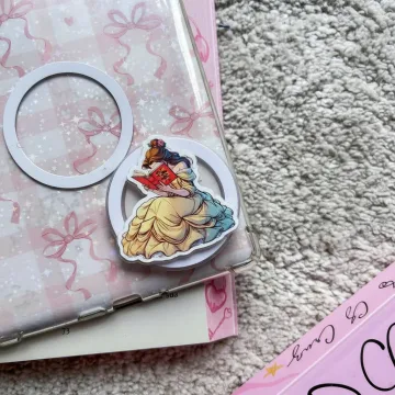 Yellow Ballroom Princess Reading Book Magnetic Cute Phone Grip