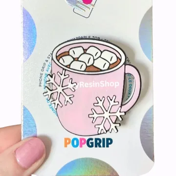 Hot Cocoa Christmas Kindle Bookish Book Lover Santa Phone Grip