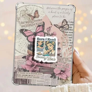 Retro Born to Read Forced to Work Kindle Book Kindle Phone Grip
