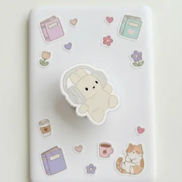 Bunny with Headphones Fun and Playful Bunny Ideal Phone Grip