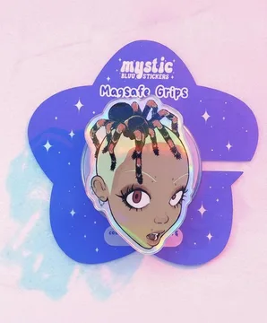 Tarantula on Head Anime Girl Kpop Manga Magnetic Cute Phone Grip
