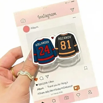 Matching Hockey Jerseys Blue and Black Team Uniforms Phone Grip