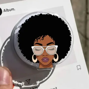 Stylish Afro Girl with Sunglasses Melanin Black Girl Phone Grip