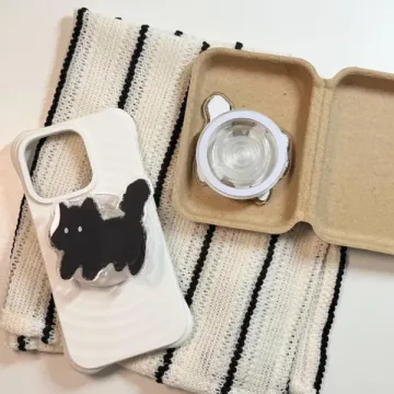 Black Cat Kawaii Cat Theme Kindle Bookish MagSafe Phone Grip