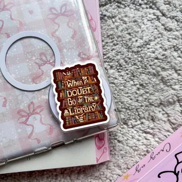 Floral Open Book Magnetic Cute Trendy Stylish Phone Grip