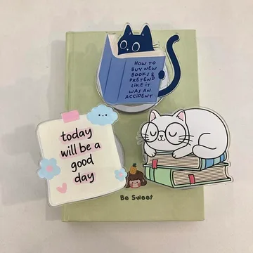 Cat Book Lover Sticky Note for Reading Gift for Cat Phone Grip