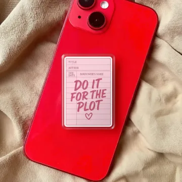 Do It for the Plot Library Card Book Stack Bookshelf Phone Grip