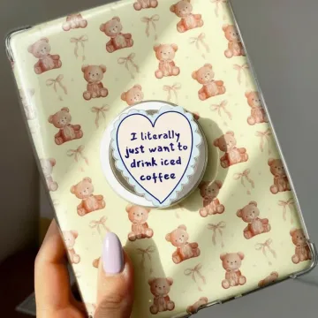 Iced Coffee Heart Funny Coffee Quote Gift for Her Caffeine Phone Grip
