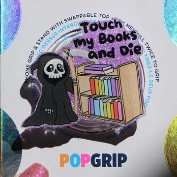 Grim Reaper Books Sparkly Kindle Bookish Book Lover Phone Grip