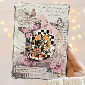 Just One More Chapter Spooky Reading Skeleton Kindle Book Phone Grip
