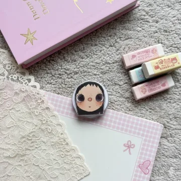 Coquette Big Eyes Girl Bow Ribbon Magnetic Cute Trendy Phone Grip