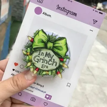 My Grinch Era Anti Christmas Wreath Santa MagSafe Phone Grip