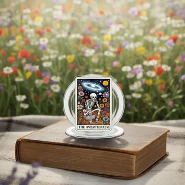 Overthinker with Book and Floral Art Reading Book Lover Phone Grip