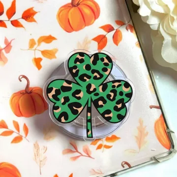 Leopard Print Shamrock for St Patrick S Day Leprechaun Phone Grip