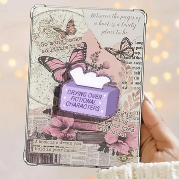 Crying Over Fictional Characters Purple Tissue Box Kindle Phone Grip