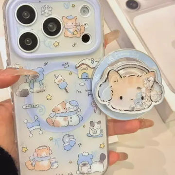 Kawaii Cat Animal Chibi Smiley Kitten Kitty Magnetic Phone Grip