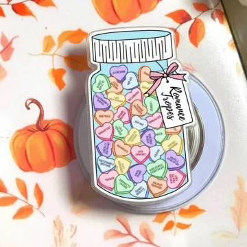 Romance Tropes Heart Jar Bookish Kindle Book Lover Phone Grip