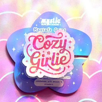 Pink Holographic Cozy Girlie Cute Trendy Stylish MagSafe Phone Grip