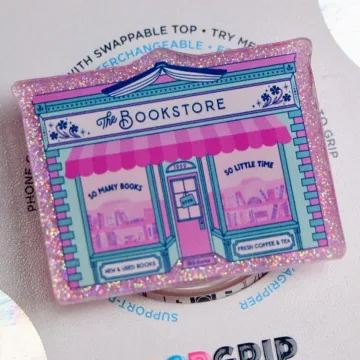Bookstore Pink Sparkly Kindle Bookish Book Lover Magnetic Phone Grip