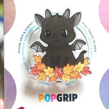 Black Dragon Sparkly Fall Fantasy Kindle Bookish Book Lover Phone Grip