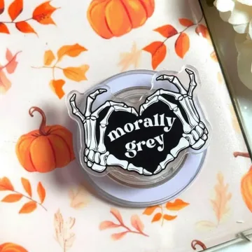 Skeleton Heart Hands Morally Grey Quote Valentine Phone Grip