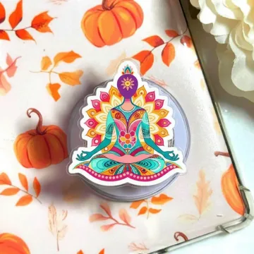 Meditation Lotus Mandala Colorful Yoga Pose MagSafe Phone Grip