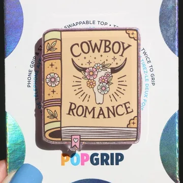 Cowboy Romance Book Sparkly Kindle Bookish Book Lover Phone Grip