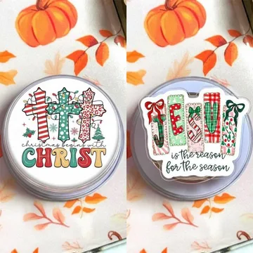 Festive Christian Christmas with Patterned Crosses Phone Grip