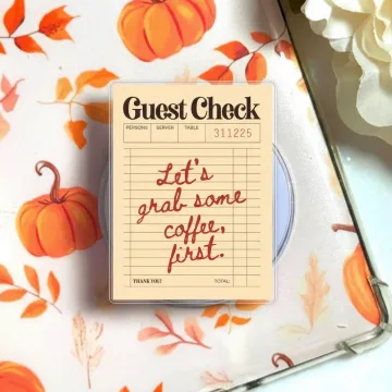 Let S Grab Some Coffee First Guest Check Matcha Boba Phone Grip