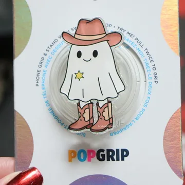 Cowboy Ghost Sparkly Halloween Kindle Bookish Book Lover Phone Grip