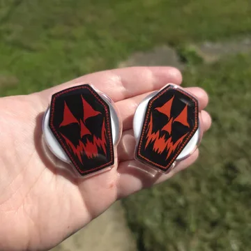 Spooky Coffin Orange and Red Options Halloween Pumpkin Phone Grip