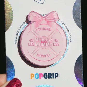 Muscle Mommy Barbell Pink Gym Girlie Magnetic Cute Phone Grip