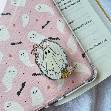 Ghostly Halloween Bookish Book Lover Spooky Kindle Phone Grip