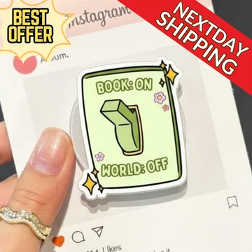 Book on World Off Cute Trendy Stylish Aesthetic MagSafe Phone Grip