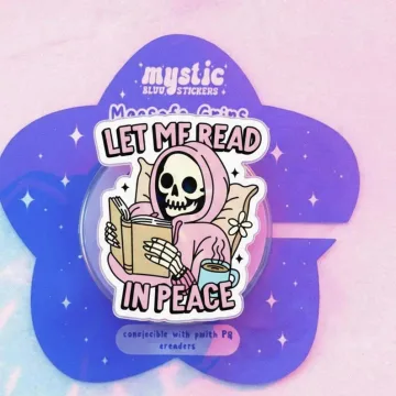 Mystic Let Me Read in Peace Funny Skeleton Reading Quote Phone Grip