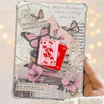 Queen of Books Red Heart Cards Kindle Bookish Book Lover Phone Grip